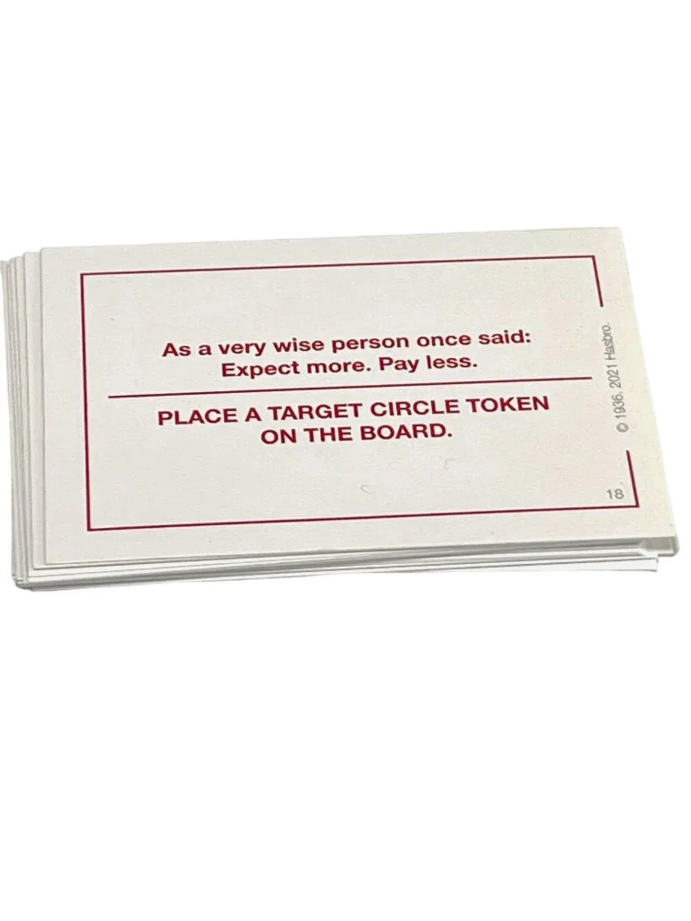 Monopoly Target Edition Replacement Chance Cards Red Question Mark